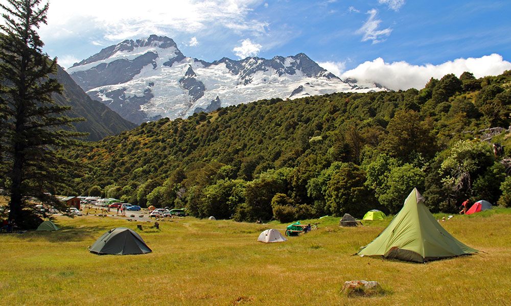 Camp site close to Mount Cook