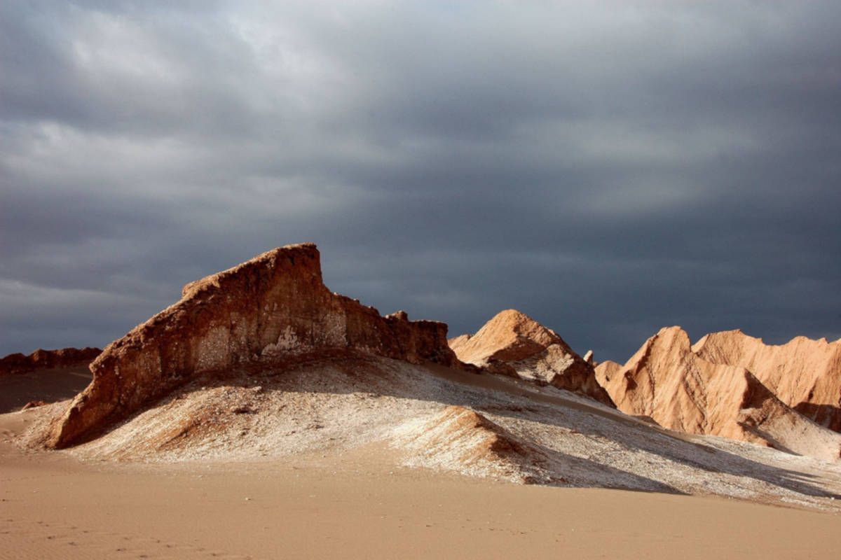 Cloudy skies at Valle de la Luna, Chile