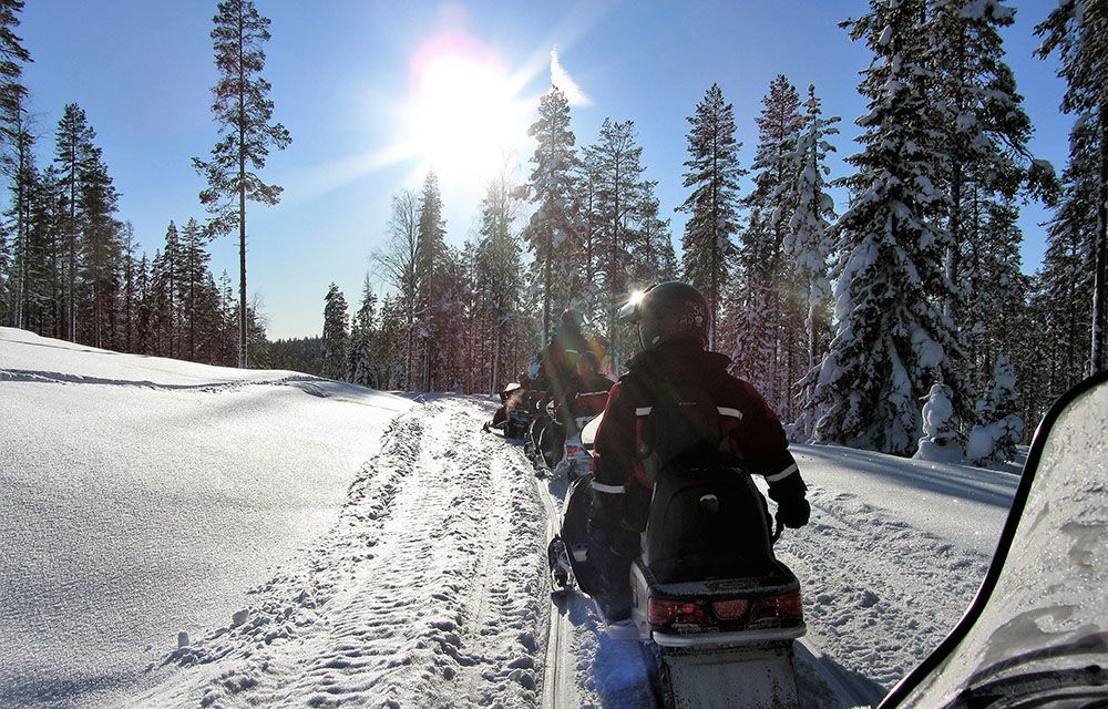 Snow scooter in Finnish Lapland