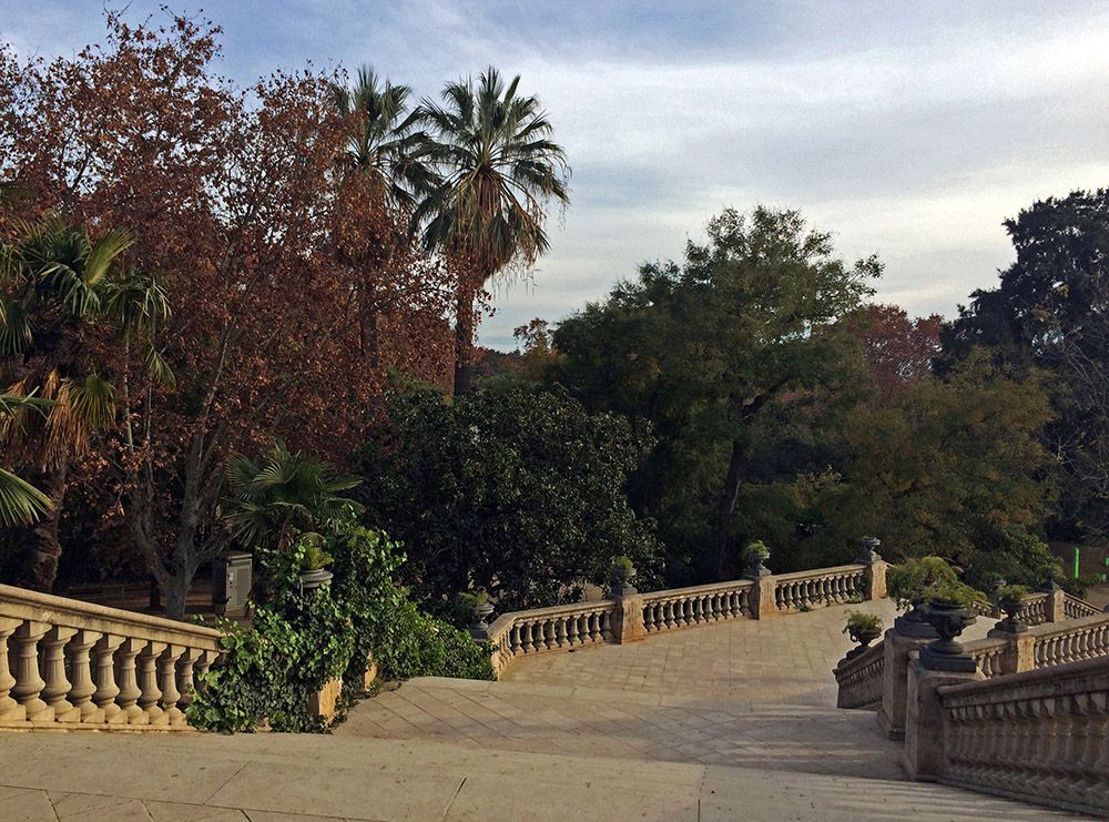 One of many parks in Barcelona, Spain
