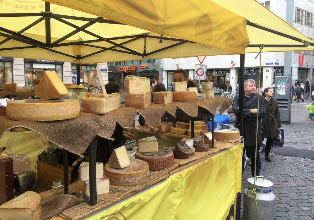 Cheese market in Switzerland