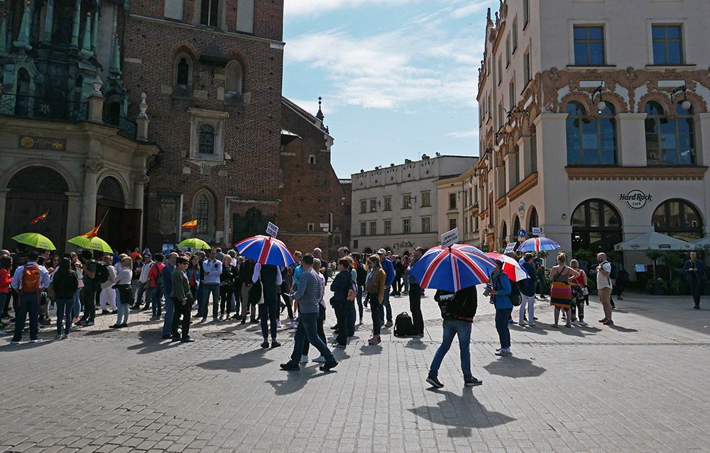 market square in the old town of Kraków, Poland