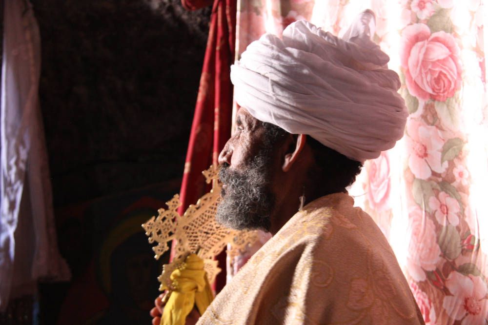 Worshipper with turban in Northern Ethiopia