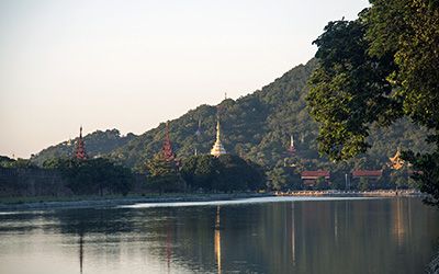 Biking through Buddhist Mandalay