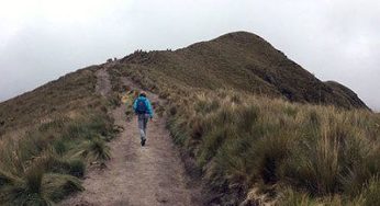 Hiking at the Pichincha vulcano