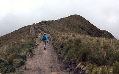 Hiking at the Pichincha vulcano