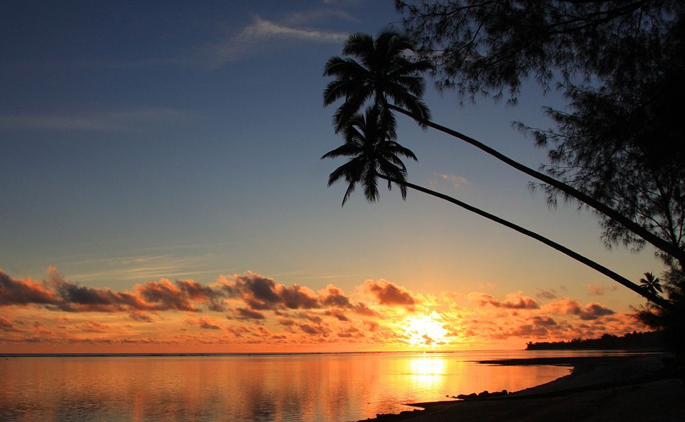 Sun set at Rarotonga, Cook Islands