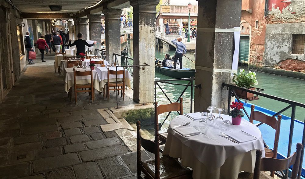 One of many restaurants in Venice, Italy