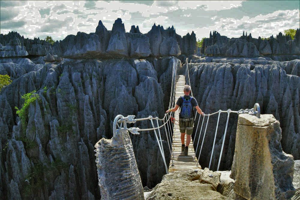 Suspension bridge at Tsingy