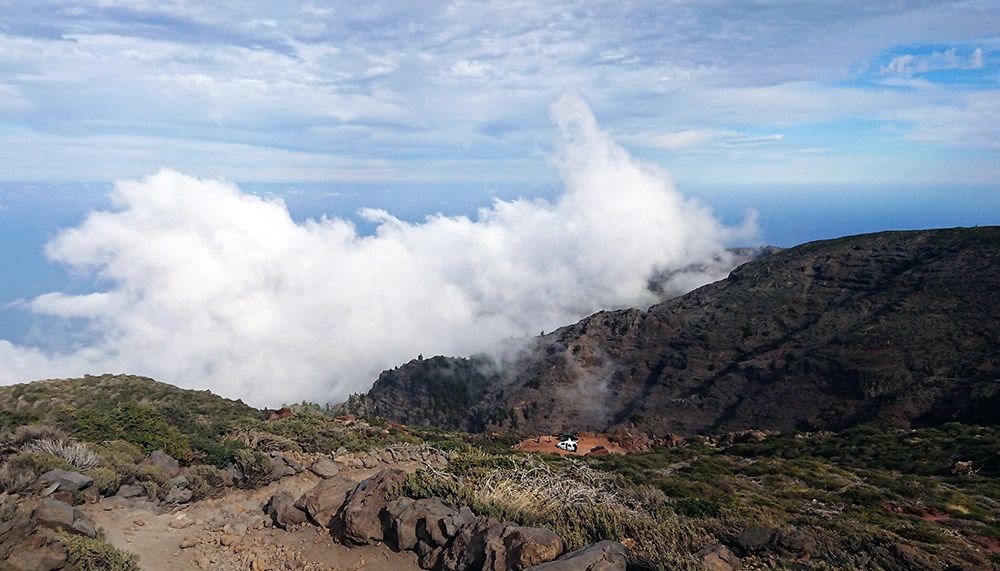 Hiking trail above the clouds