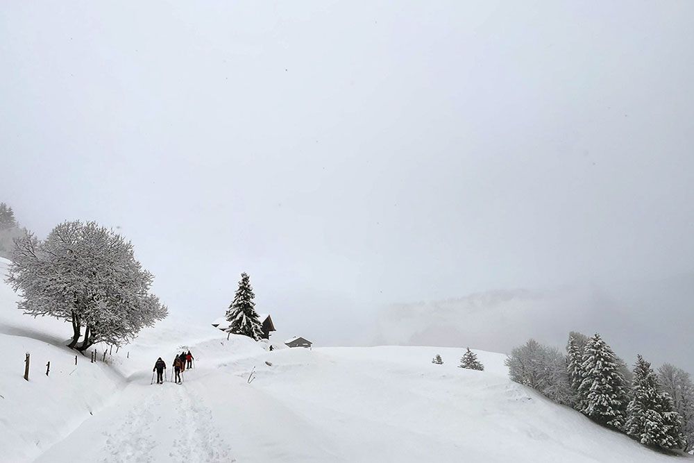 Hike in the snow