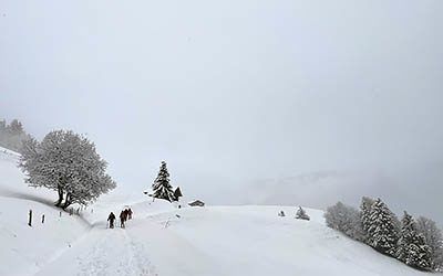 Fairy tale snowshoe hike through the Val d’Arly