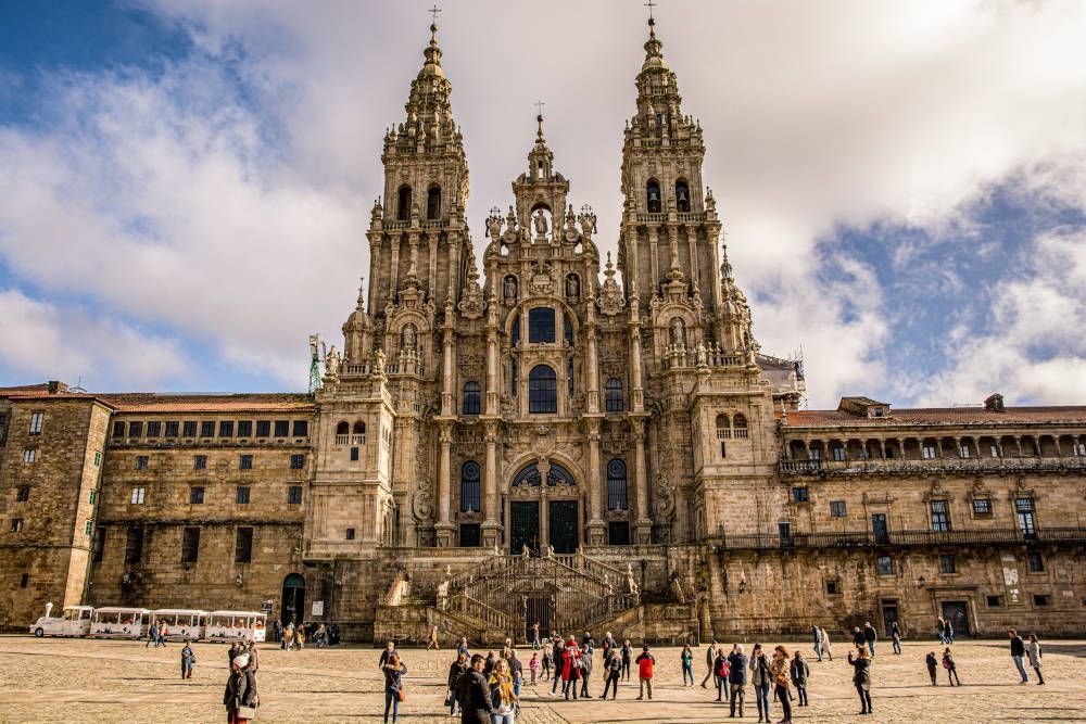 Façade of the cathedral in Santiago de Compostela
