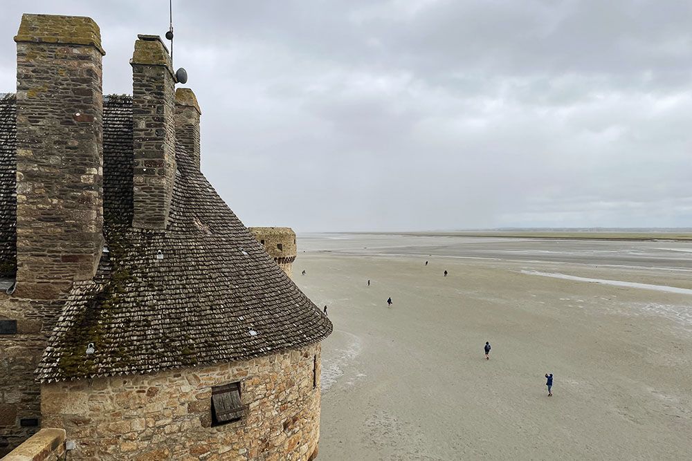 Mudflat hiking at Mont-Saint-Michel