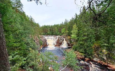 Hike at the Brattfallet waterfall in Värmland