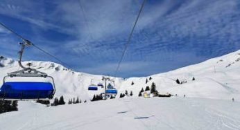 Winter fun in the Swiss ski resort of Stoos