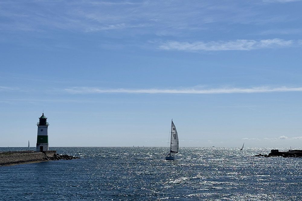 Sailing yacht near Kappeln, Schleswig-Holstein